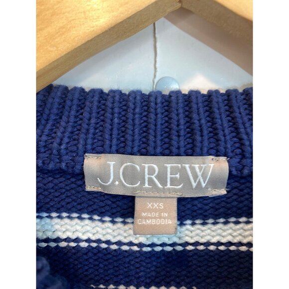J. Crew Women's Classic Relaxed Fit Pullover Sweater Navy White Stripe Size XXS - Picture 5 of 7